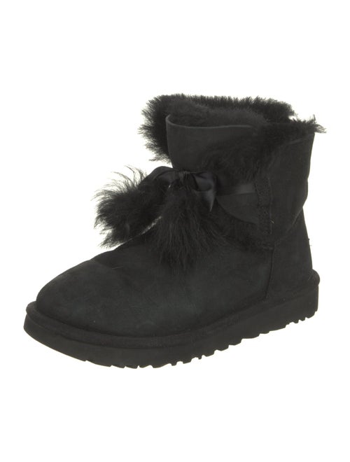 UGG Suede Bow Accents Lace-Up Boots