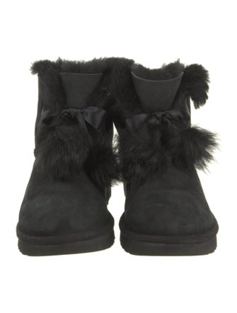 UGG Suede Bow Accents Lace-Up Boots