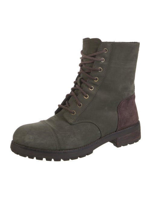 UGG Suede Colorblock Pattern Combat Boots
