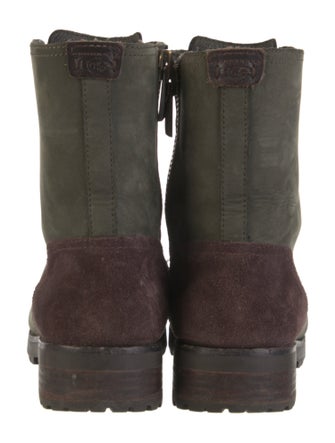 UGG Suede Colorblock Pattern Combat Boots