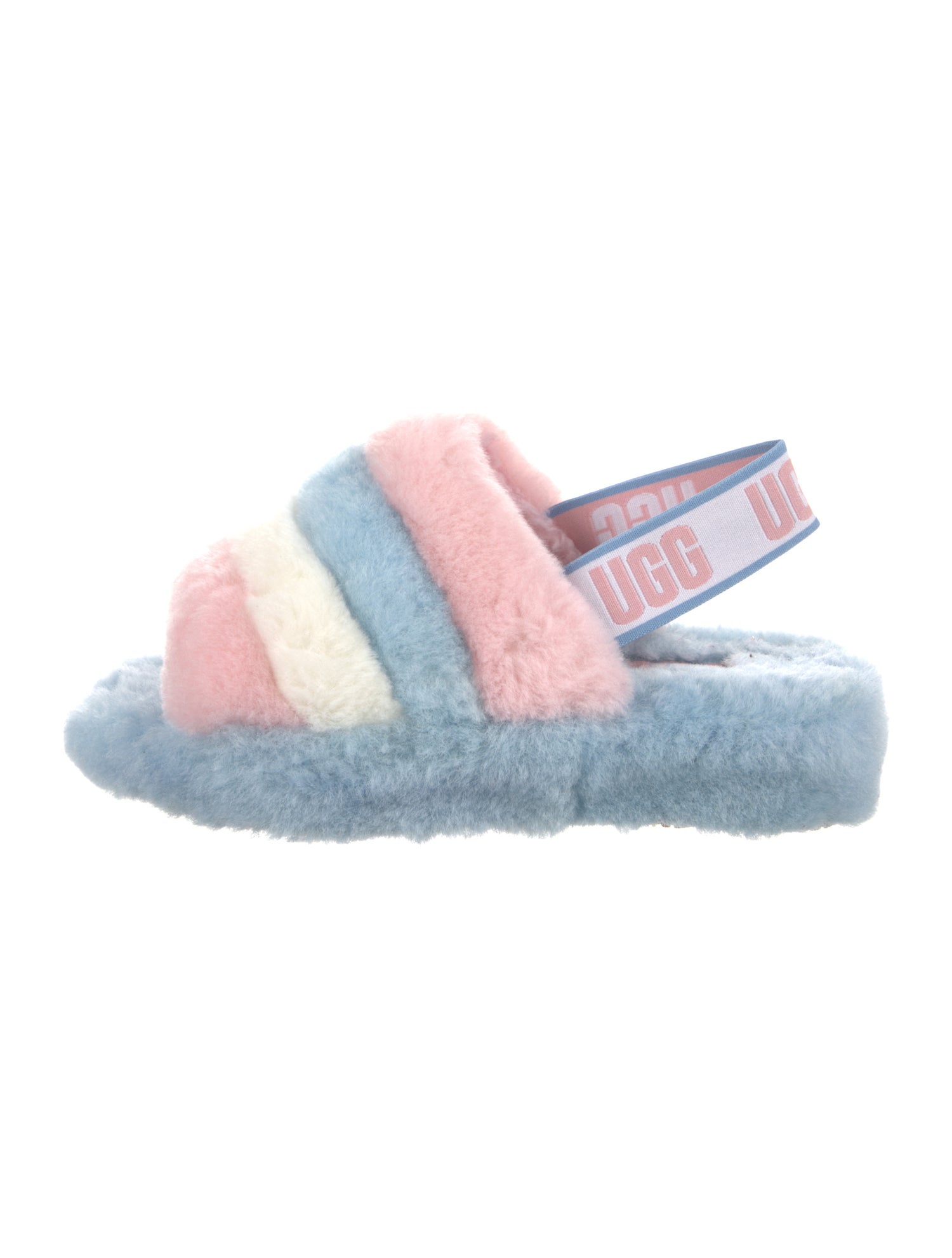 UGG Shearling Colorblock Pattern Sandals