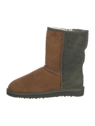 UGG Suede Fur Trim Boots