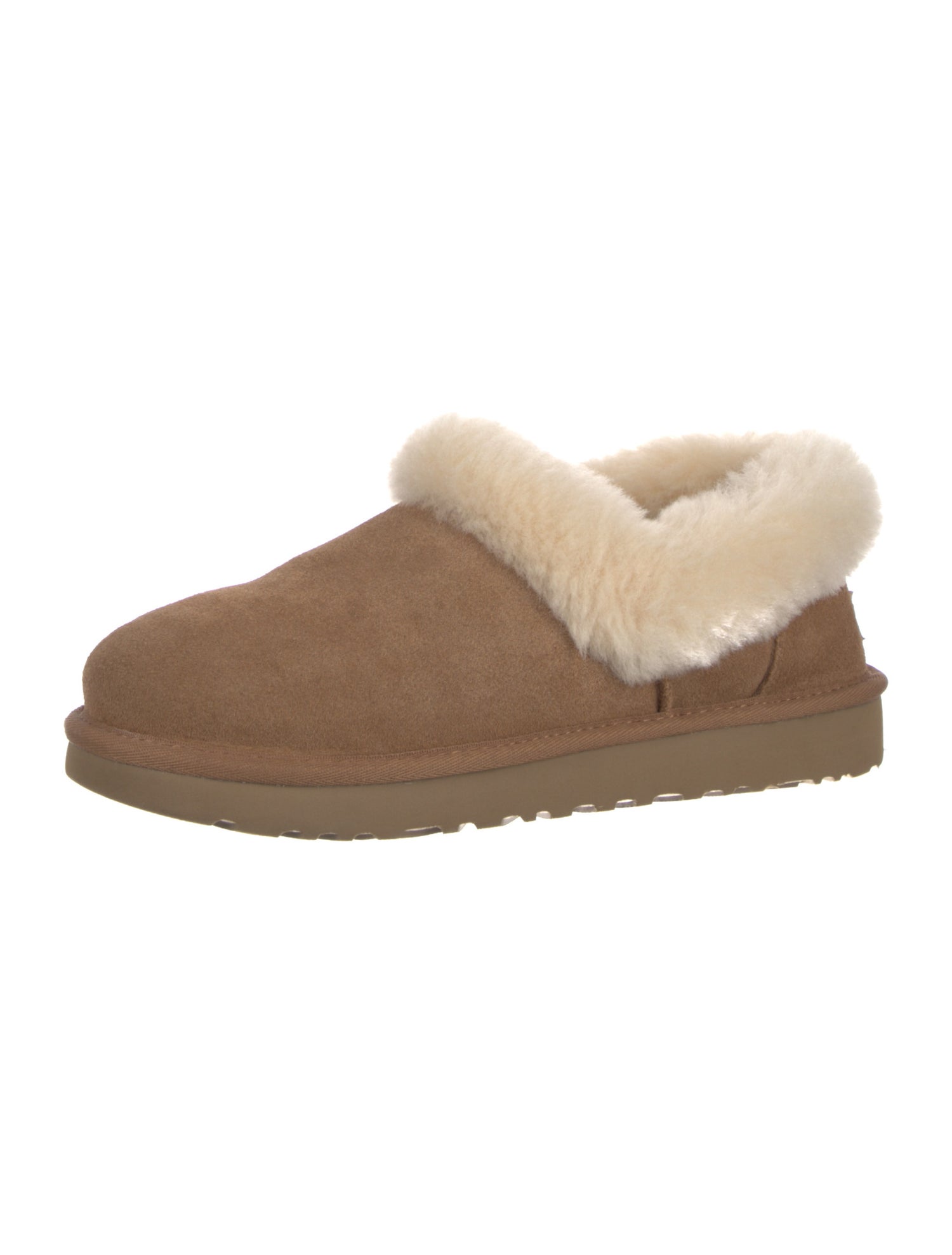 UGG Suede Fur Trim Loafers
