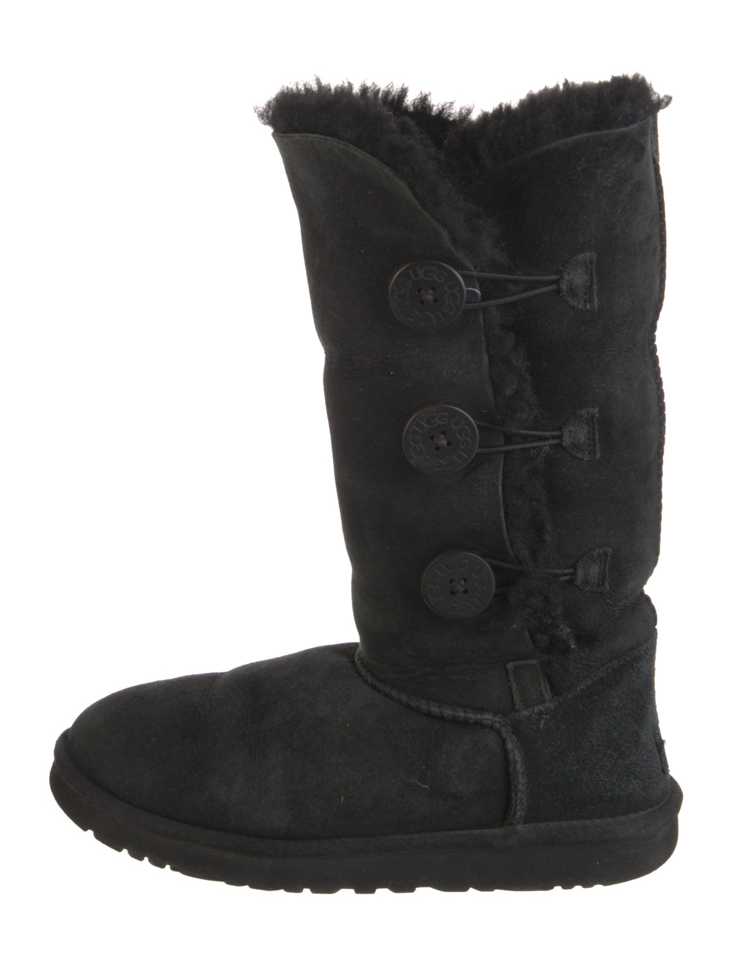 UGG Suede Fur Trim Boots