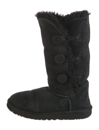 UGG Suede Fur Trim Boots