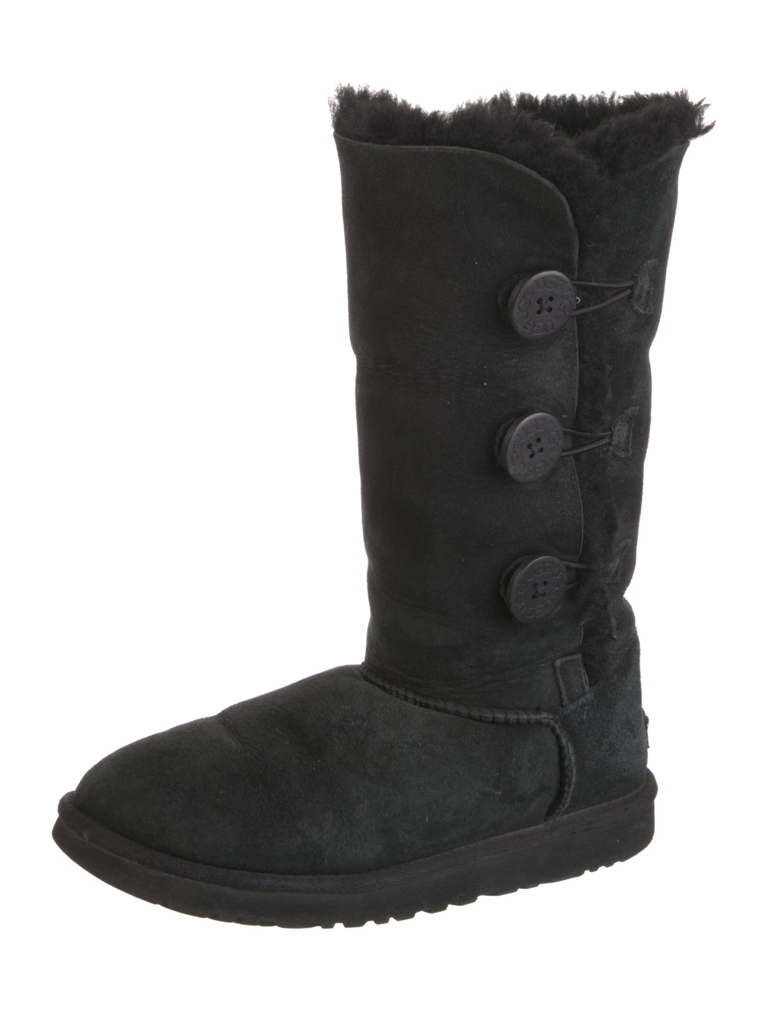 UGG Suede Fur Trim Boots