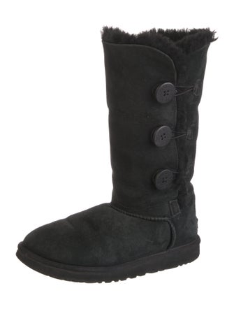 UGG Suede Fur Trim Boots