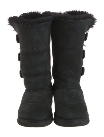 UGG Suede Fur Trim Boots