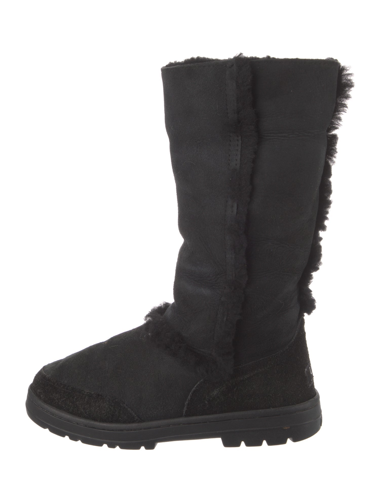 UGG Suede Fur Trim Boots