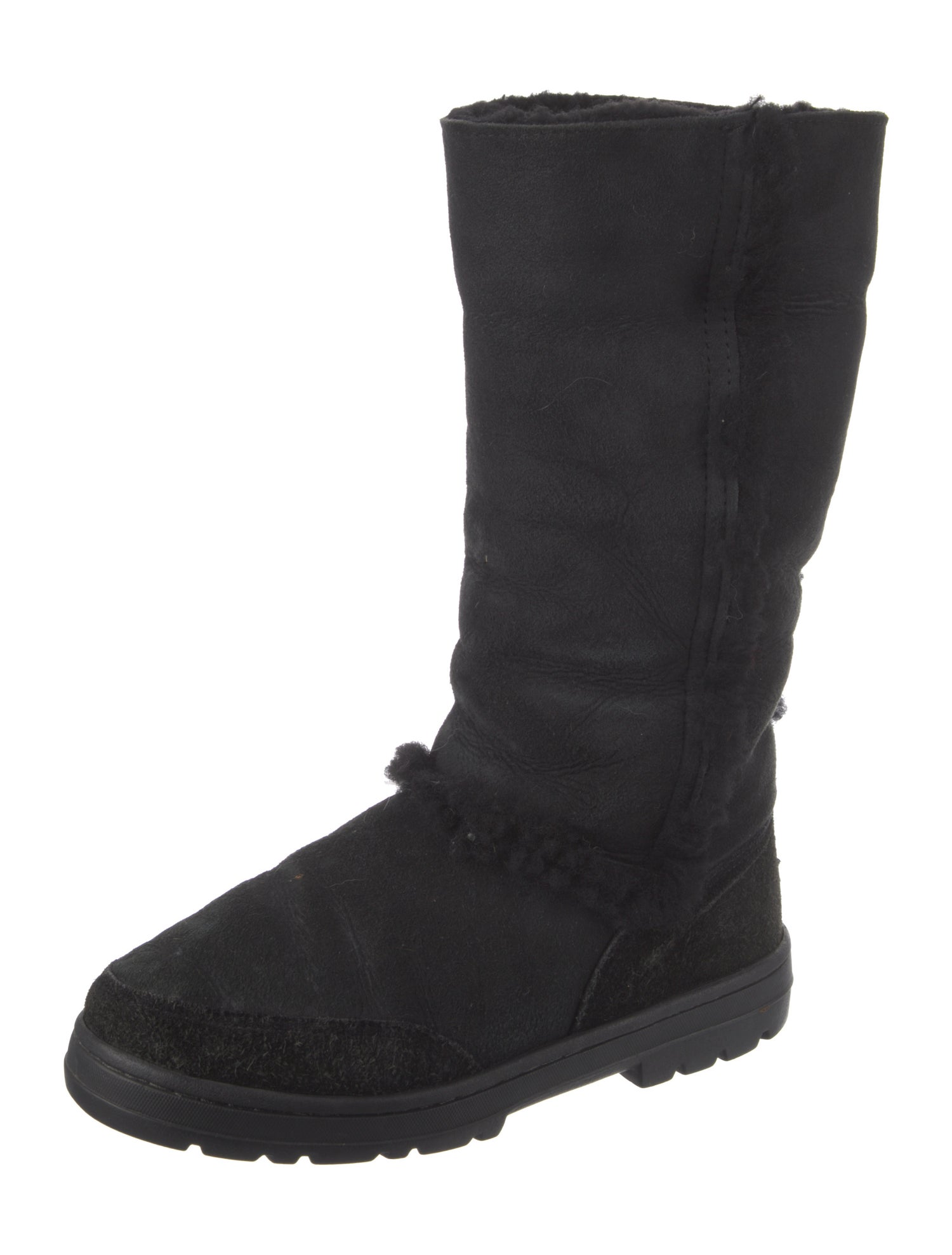 UGG Suede Fur Trim Boots