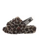 UGG Shearling Animal Print Slingback Sandals
