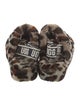 UGG Shearling Animal Print Slingback Sandals