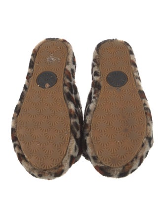 UGG Shearling Animal Print Slingback Sandals