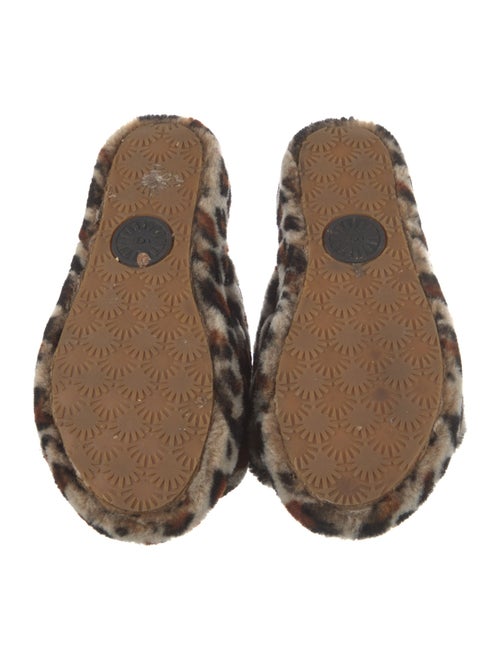 UGG Shearling Animal Print Slingback Sandals
