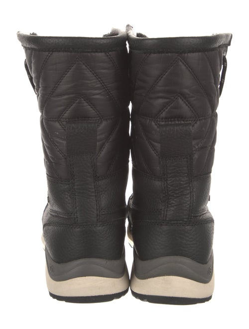 UGG Leather Fur Trim Lace-Up Boots