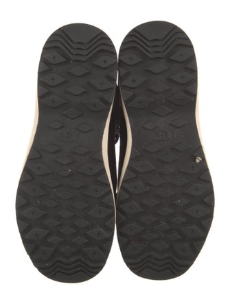 UGG Leather Fur Trim Lace-Up Boots