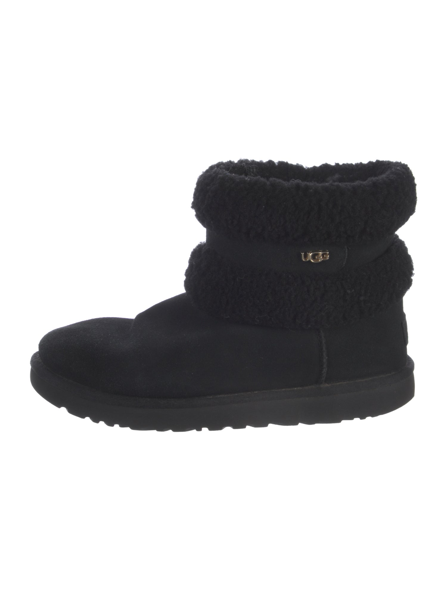 UGG Suede Fur Trim Boots