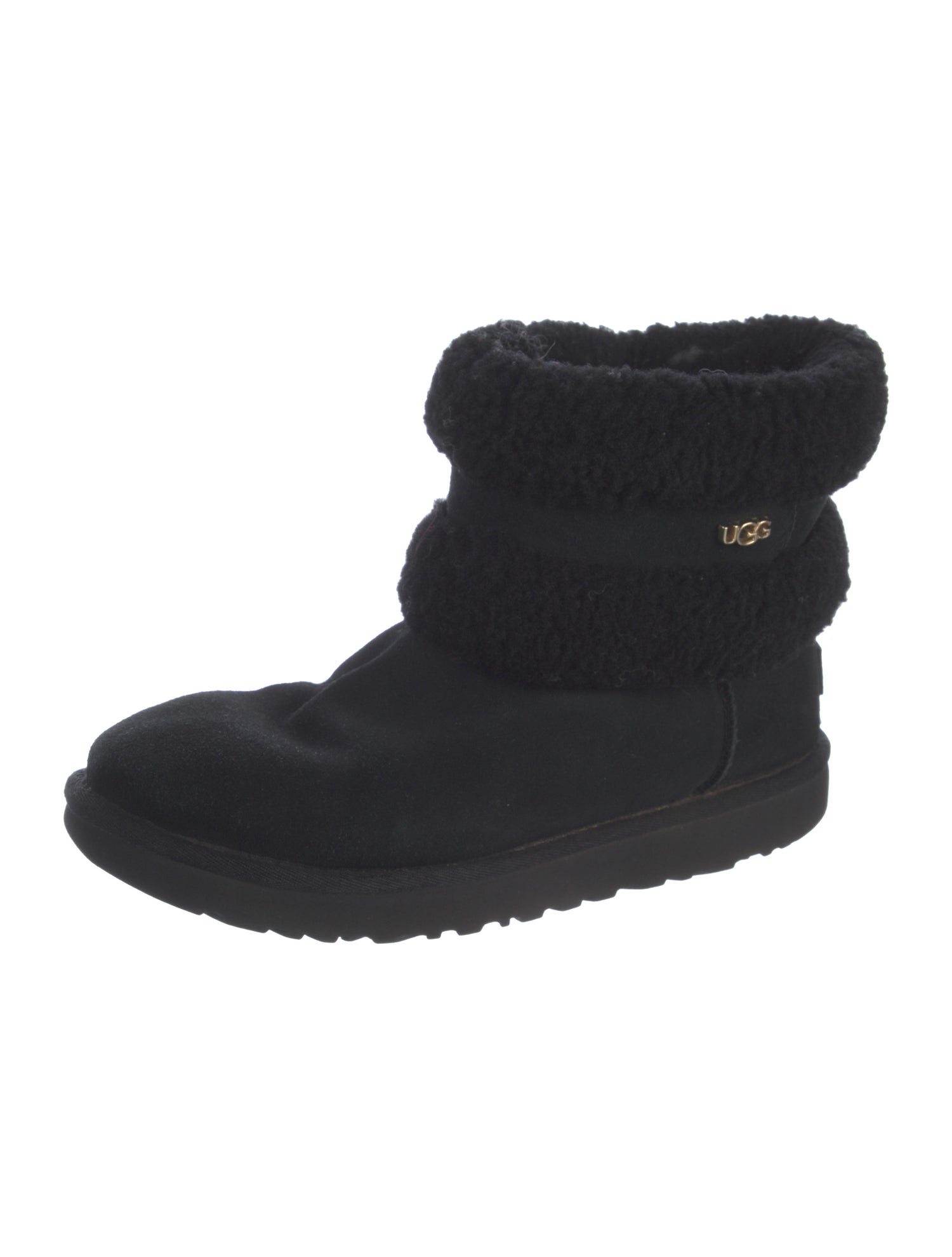 UGG Suede Fur Trim Boots