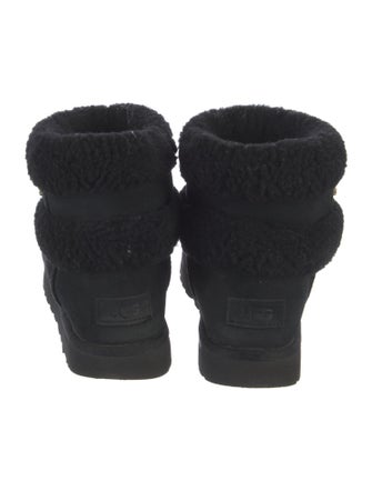 UGG Suede Fur Trim Boots