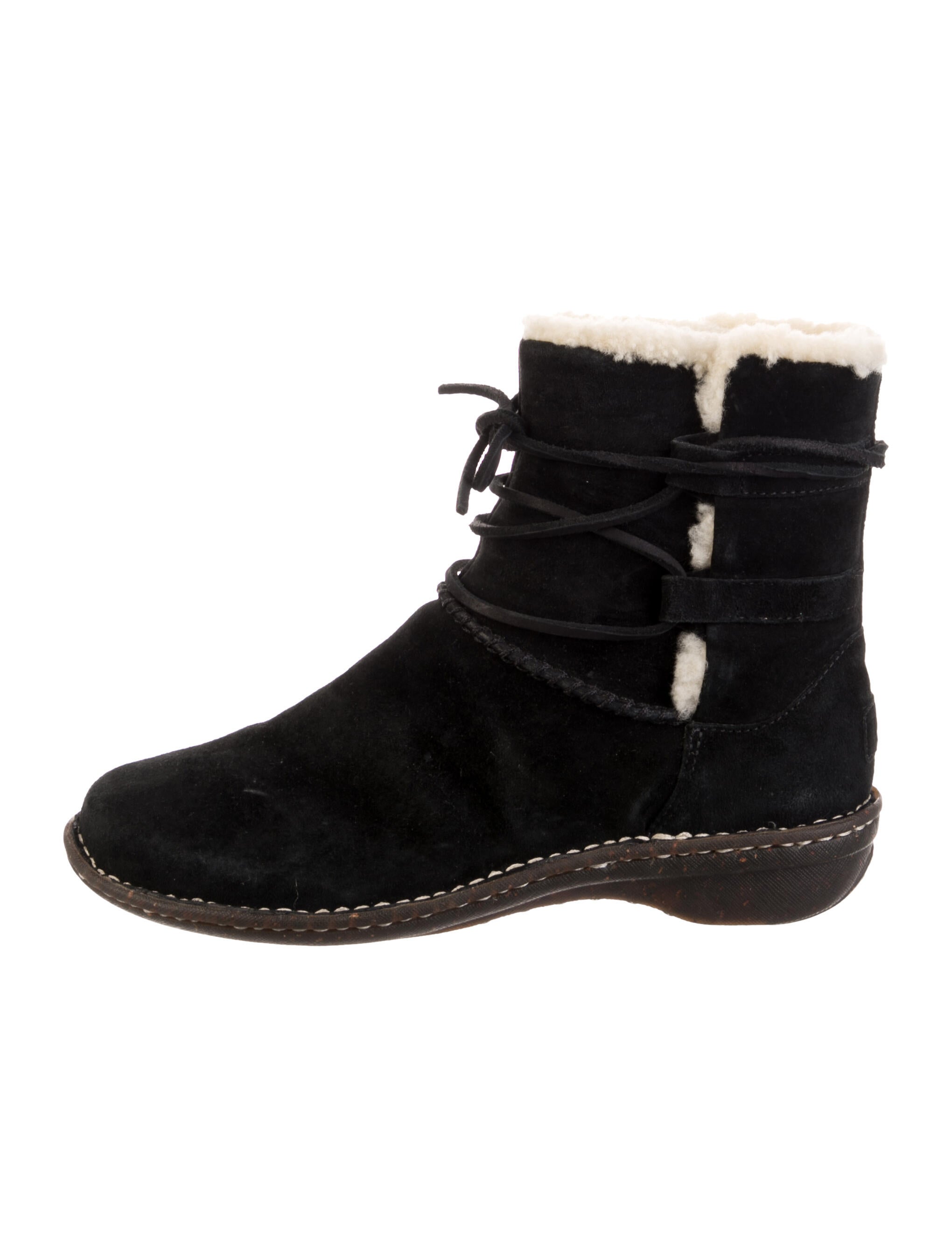 UGG Suede Fur Trim Chelsea Boots