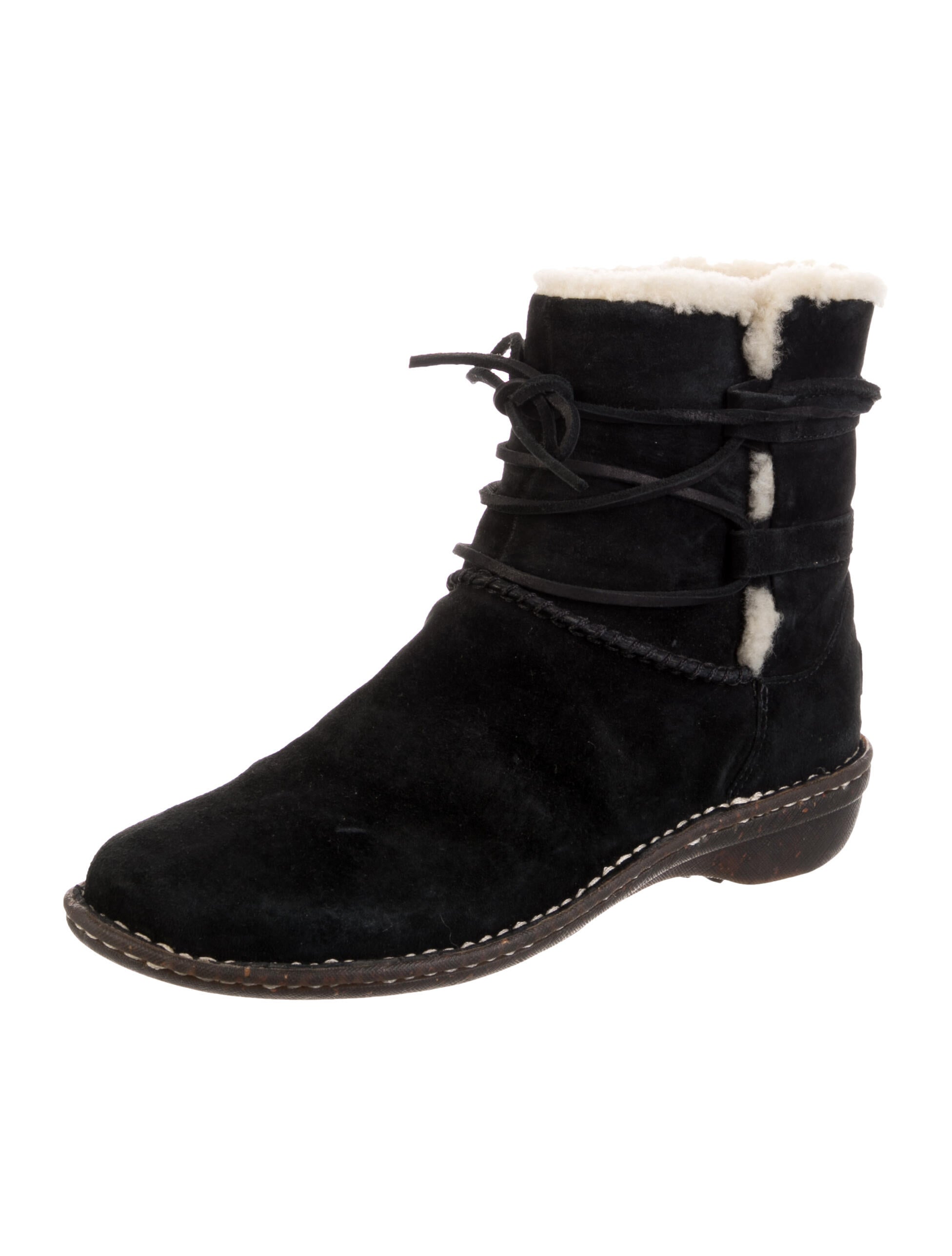 UGG Suede Fur Trim Chelsea Boots