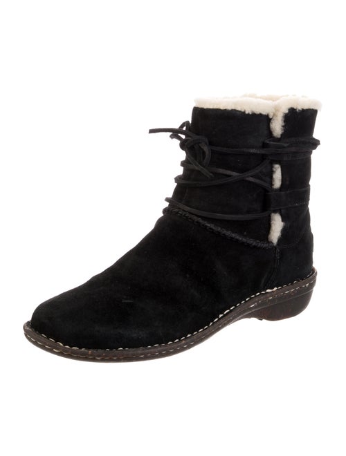 UGG Suede Fur Trim Chelsea Boots