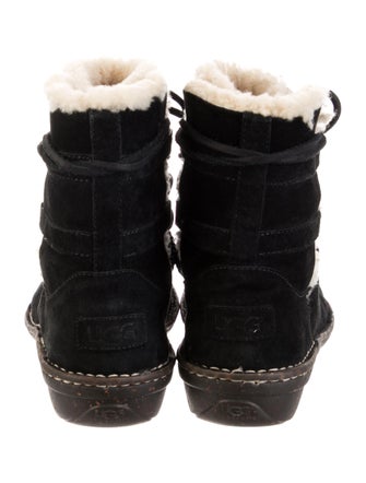 UGG Suede Fur Trim Chelsea Boots