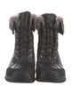 UGG Leather Faux Fur Trim Lace-Up Boots
