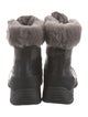 UGG Leather Faux Fur Trim Lace-Up Boots