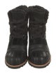 UGG Leather Faux Fur Trim Lace-Up Boots