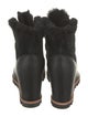 UGG Leather Faux Fur Trim Lace-Up Boots
