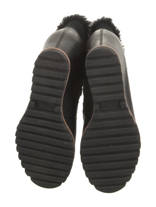 UGG Leather Faux Fur Trim Lace-Up Boots