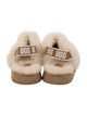 UGG Suede Fur Trim Slingback Flats