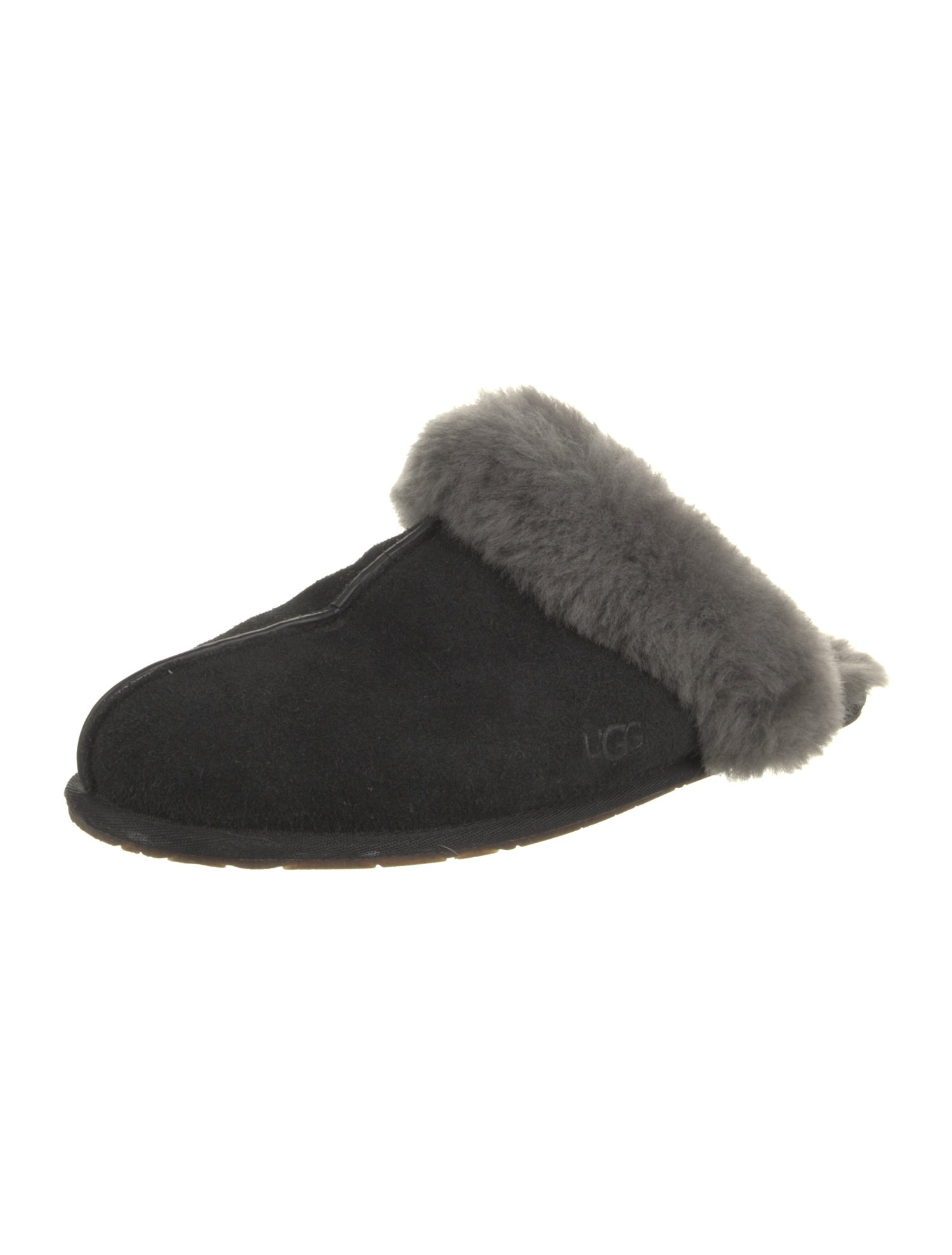 UGG Suede Fur Trim Mules
