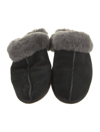 UGG Suede Fur Trim Mules