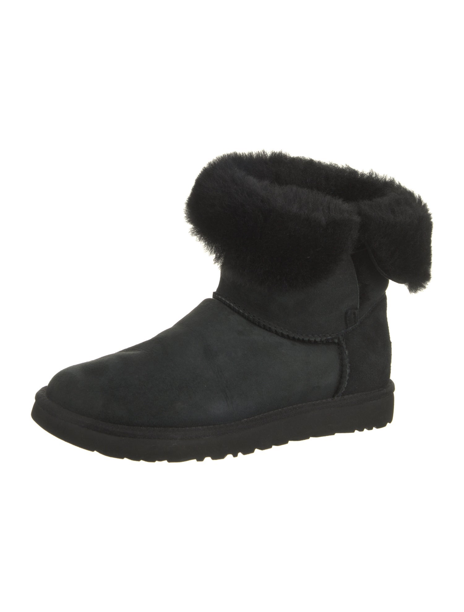 UGG Suede Fur Trim Boots