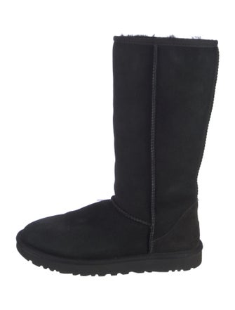UGG Suede Fur Trim Boots