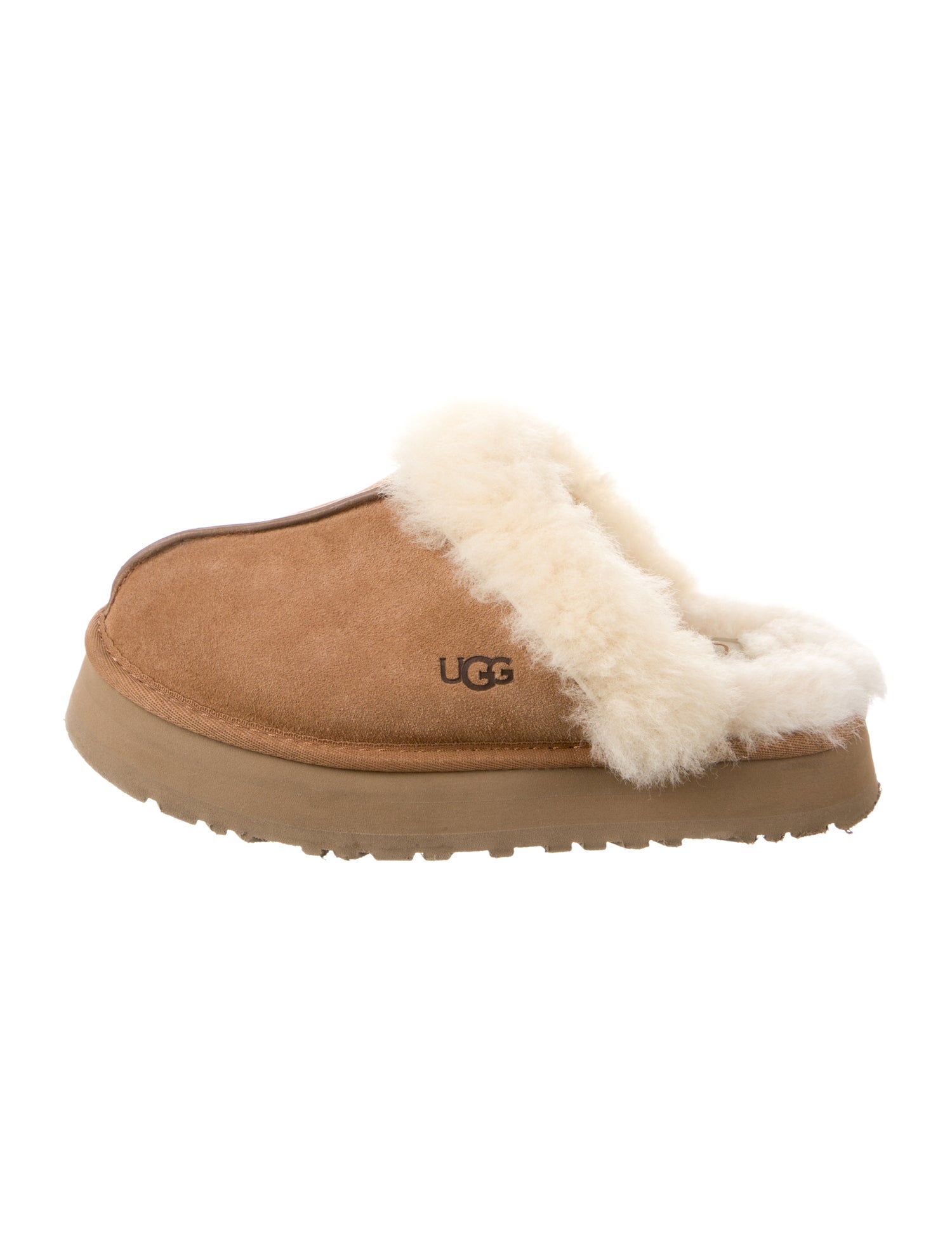 UGG Suede Fur Trim Mules