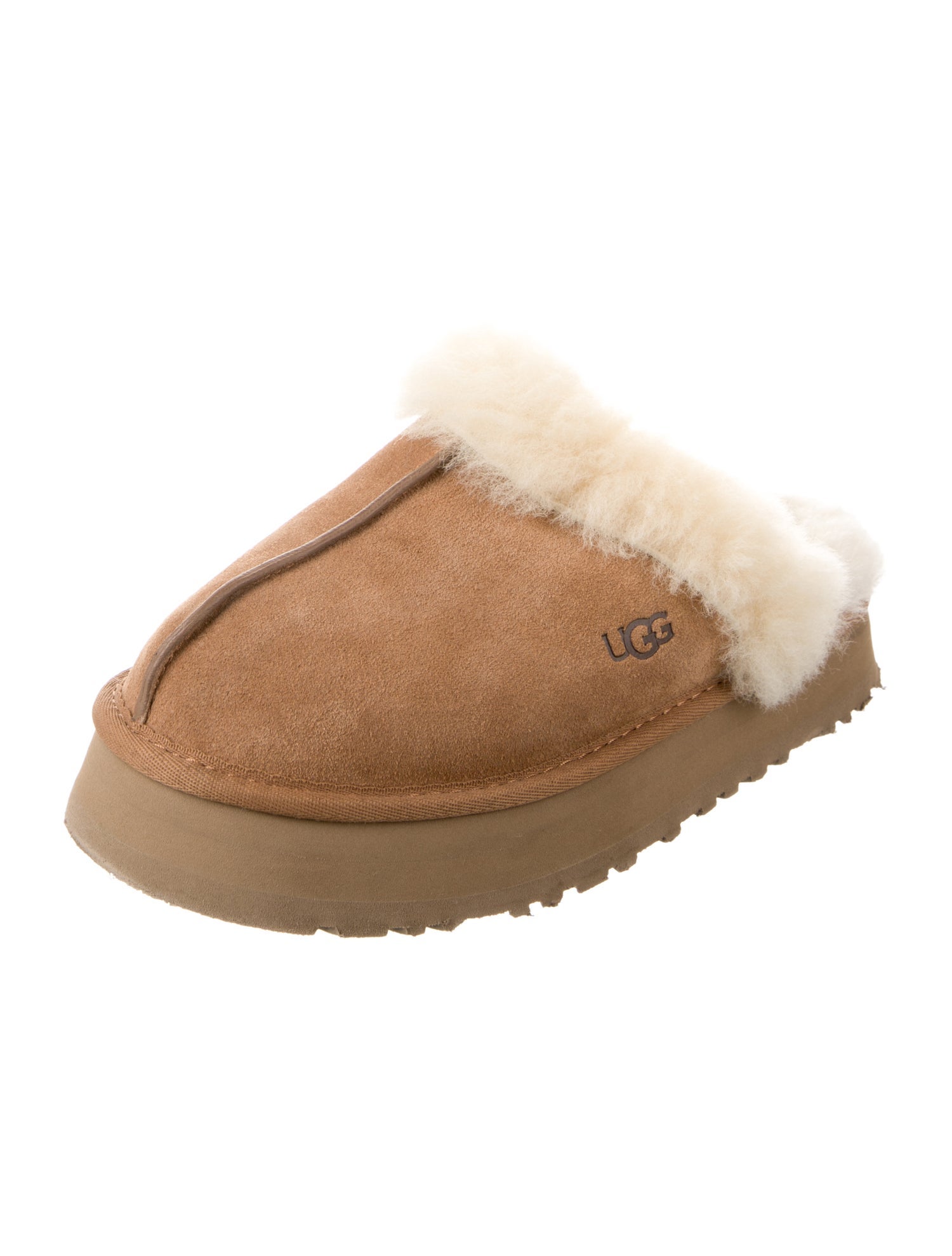 UGG Suede Fur Trim Mules
