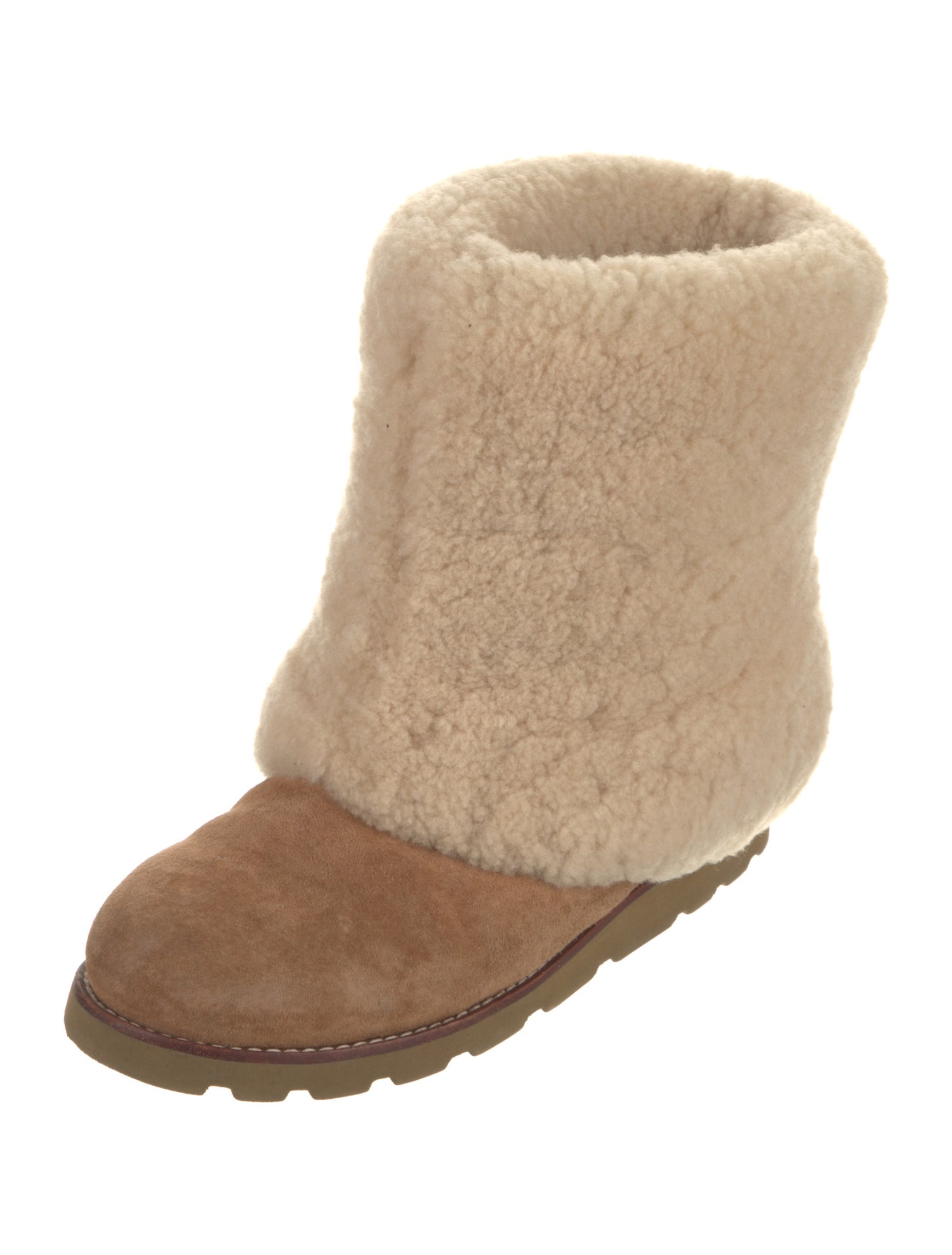 UGG Suede Fur Trim Boots