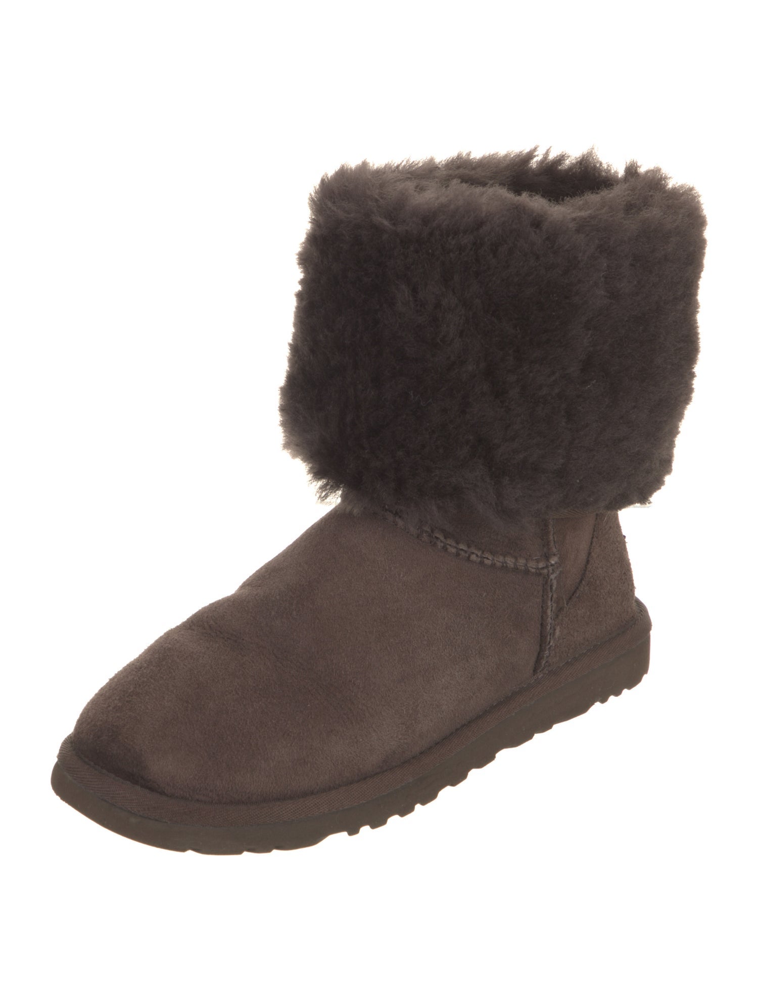 UGG Suede Faux Fur Trim Boots