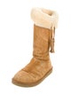 UGG Suede Fur Trim Boots