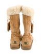 UGG Suede Fur Trim Boots