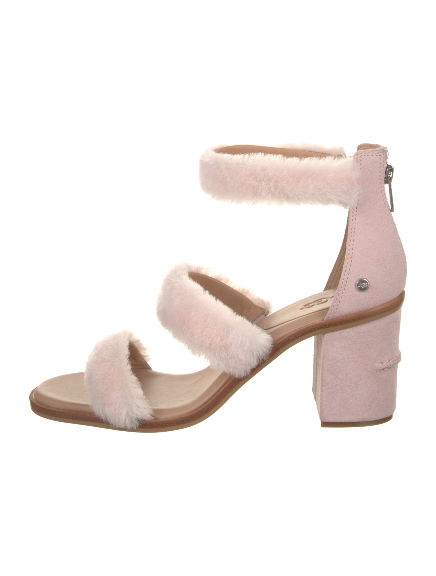 UGG Suede Fur Trim Sandals