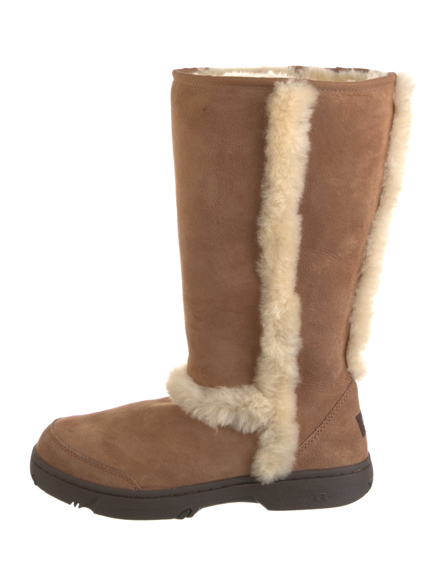 UGG Suede Faux Fur Trim Boots