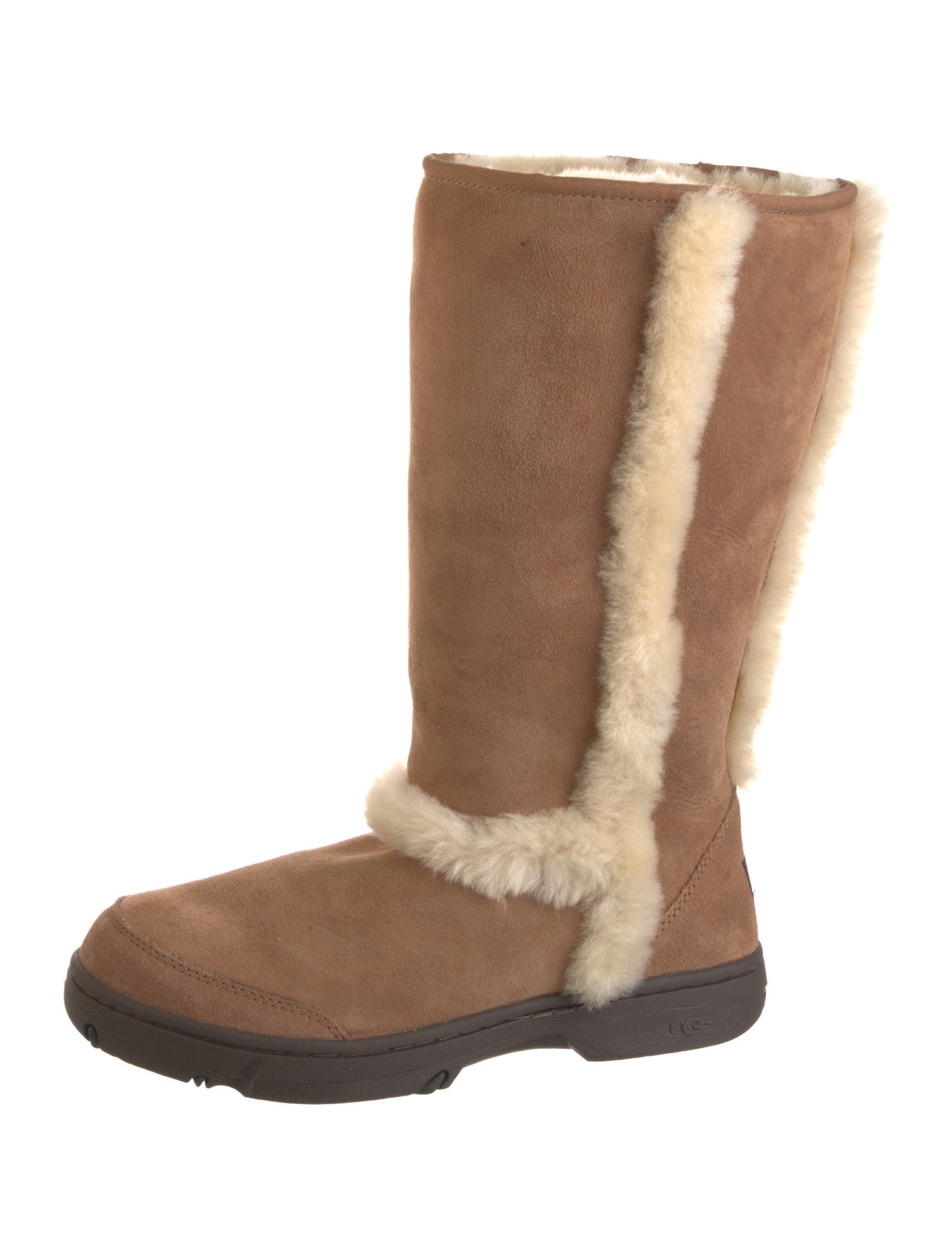 UGG Suede Faux Fur Trim Boots
