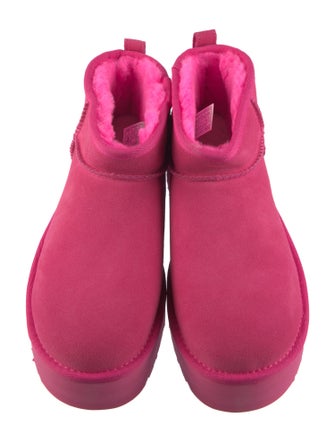 UGG Suede Fur Trim Boots