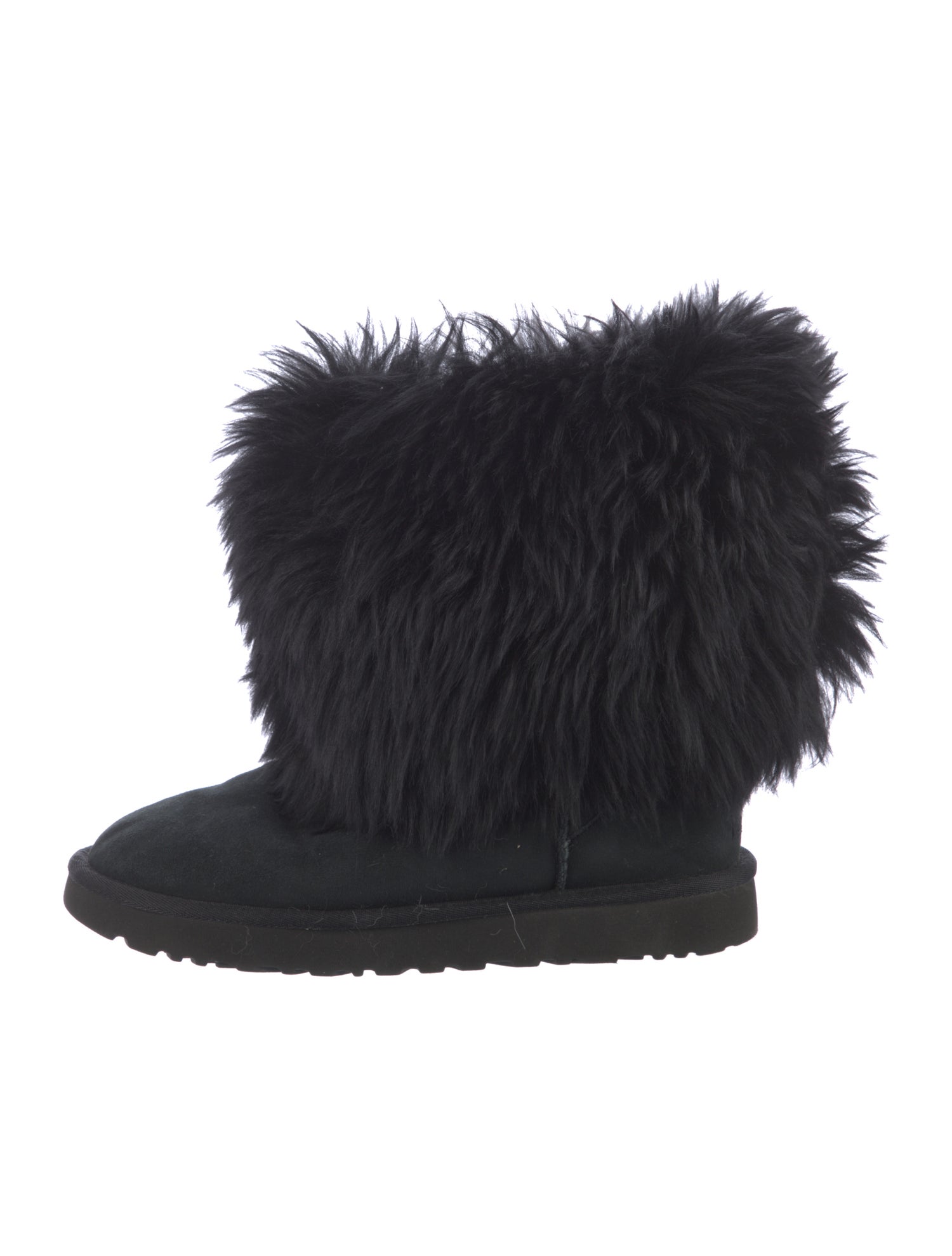 UGG Suede Fur Trim Boots