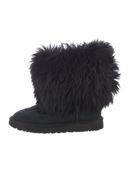 UGG Suede Fur Trim Boots