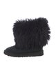UGG Suede Fur Trim Boots